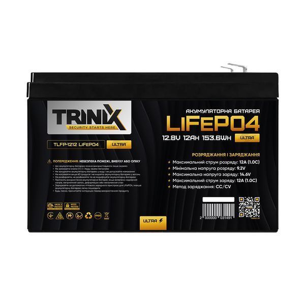 Акумуляторна батарея літій-залізо-фосфатна 12.8В 12А*год Trinix TLFP-1212 Ultra LiFePO4 44-00082 фото