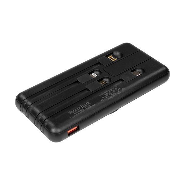 Повербанк 10000mAh Power Bank Kraft KPB-1110W Black бездротова зарядка 43-00099 фото