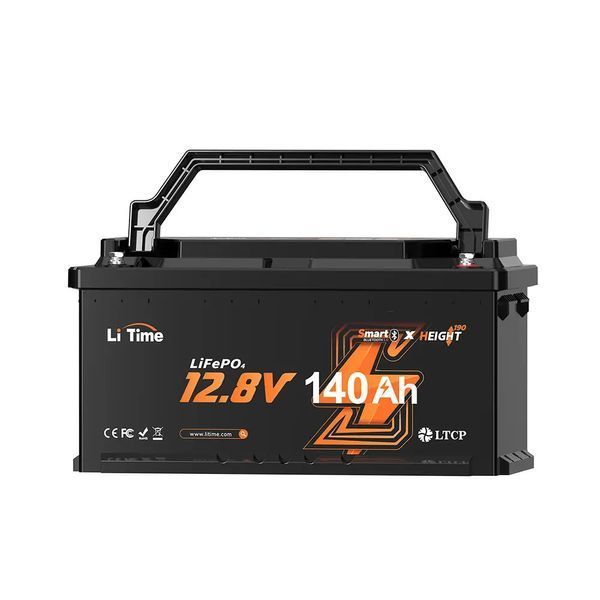Акумуляторна батарея літій-залізо-фосфатна з Bluetooth 12.8В 140А*год LiFePO4 LiTime H190 L12V140-150-H190-BT-4-AC150 44-00516 фото