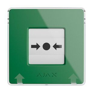 Бездротова кнопка для активації пожежної тривоги вручну Ajax ManualCallPoint Green Jeweller 26-00663 фото