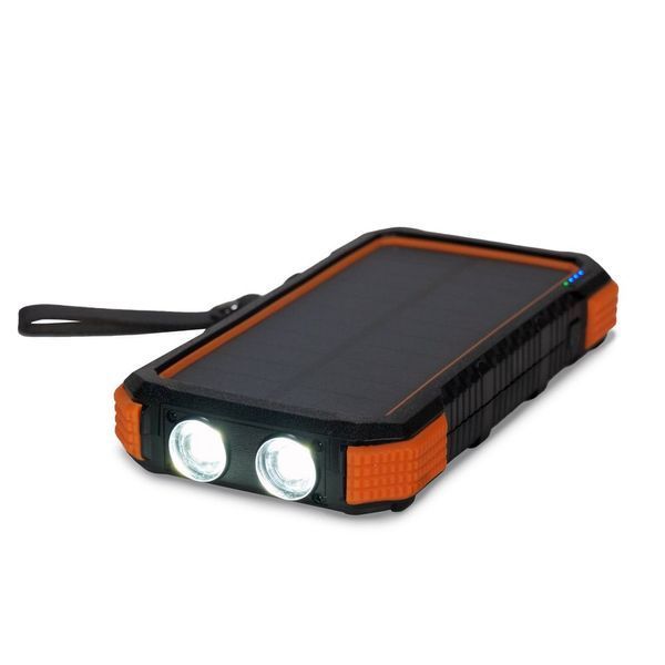 Повербанк з сонячною панеллю 20000mAh Power Bank Kraft TPB-1820SLP Orange бездротова зарядка 18W QC2.0 LED-ліхтар 43-00042 фото