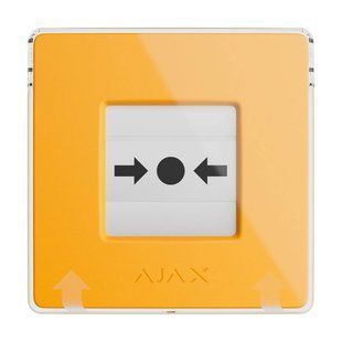 Бездротова кнопка для активації пожежної тривоги вручну Ajax ManualCallPoint Yellow Jeweller 26-00664 фото