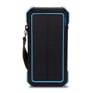 Повербанк з сонячною панеллю 20000mAh Power Bank Kraft TPB-1820SLP Blue бездротова зарядка 18W QC2.0 LED-ліхтар 43-00043 фото