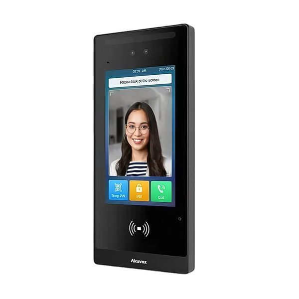 IP-відеопанель багатоабонентська 2Mp Akuvox E18C з екраном 7", розпізнаванням облич та зчитувачем EM-Marine / Mifare / NFC / BLE / QR 00-00002167 фото