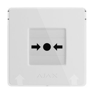 Бездротова кнопка для активації пожежної тривоги вручну Ajax ManualCallPoint White Jeweller 26-00665 фото
