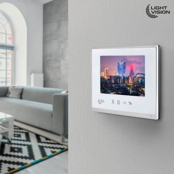 Відеодомофон 7&rdquo; Light Vision MACAO FHD White 82-00202 фото