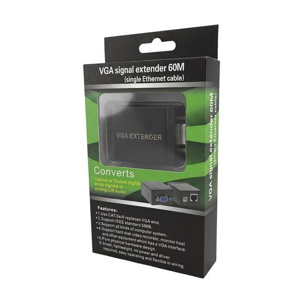 Подовжувач відеосигналу VGA 60m NVC RJ45 to VGA Cat5e Cat6 73-00171 фото