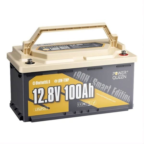 Акумулятор LiFePO4 з Bluetooth 12.8В 100А*год Power Queen H190 P12V100-100-RV190-BT-4-AC150 44-00522 фото