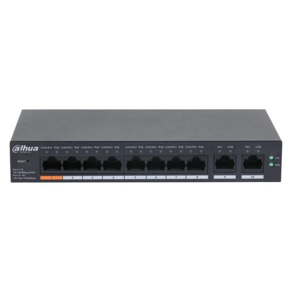 PoE-комутатор 10-портовий керований L2 Dahua DH-CS4010-8ET-60 з 8 портами PoE 60W 99-00023172 фото