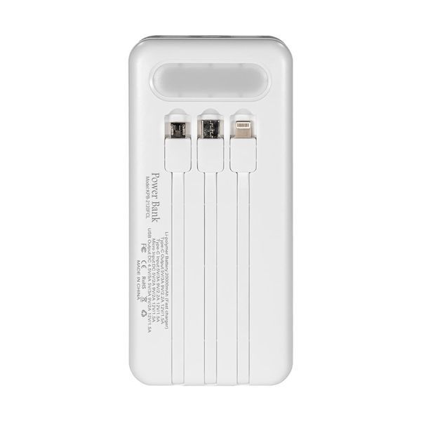 Повербанк 20000mAh Power Bank Kraft KPB-2120FCL White 22.5W QC3.0 LED-ліхтар 43-00053 фото