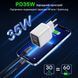 Мережевий зарядний пристрій Choetech PD6052 PD35W GAN A+C White 43-00128 фото 4