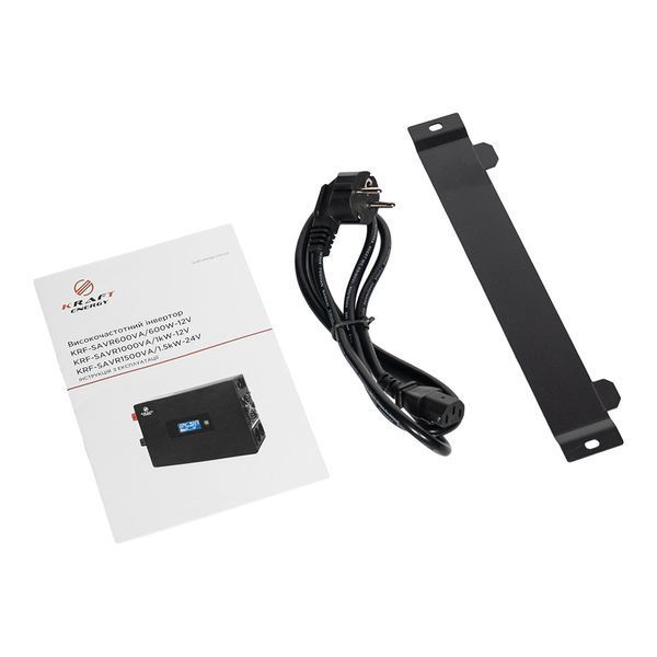 Високочастотний інвертор 600VA/600W Kraft KRF-SAVR600VA/600W-12V під зовнішній акумулятор 42-00112 фото