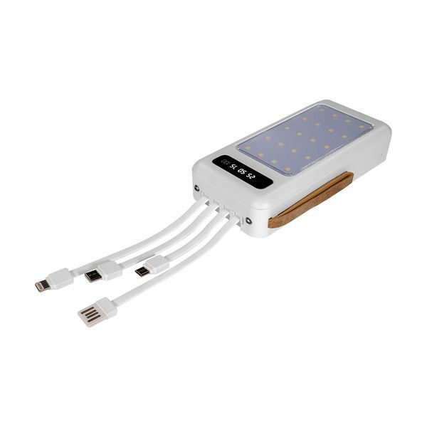 Повербанк 20000mAh Power Bank Kraft KPB-1120L White LED-ліхтар 43-00054 фото