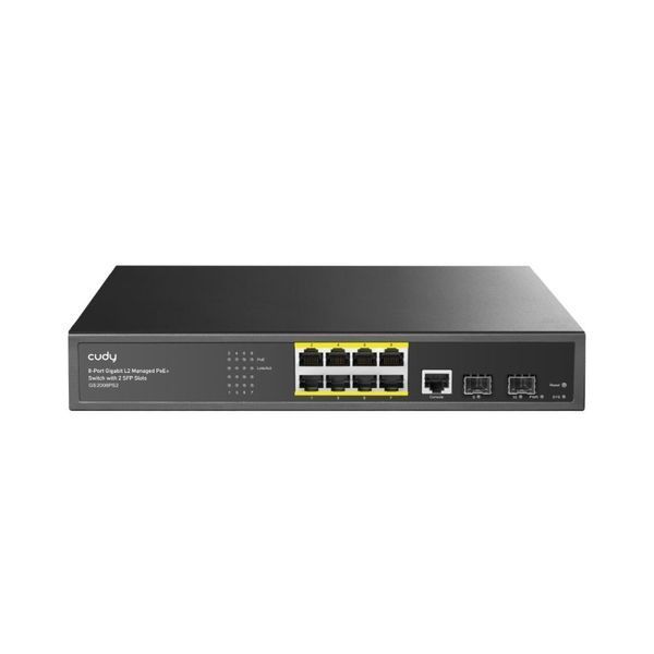 PoE-комутатор 11-портовий керований L2 Cudy GS2008PS2 гігабітний з 8 портами PoE, 120W 73-00538 фото