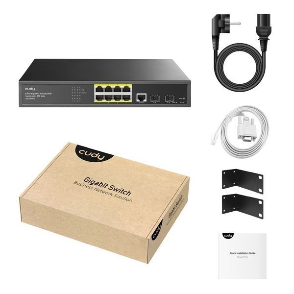 PoE-комутатор 11-портовий керований L2 Cudy GS2008PS2 гігабітний з 8 портами PoE, 120W 73-00538 фото