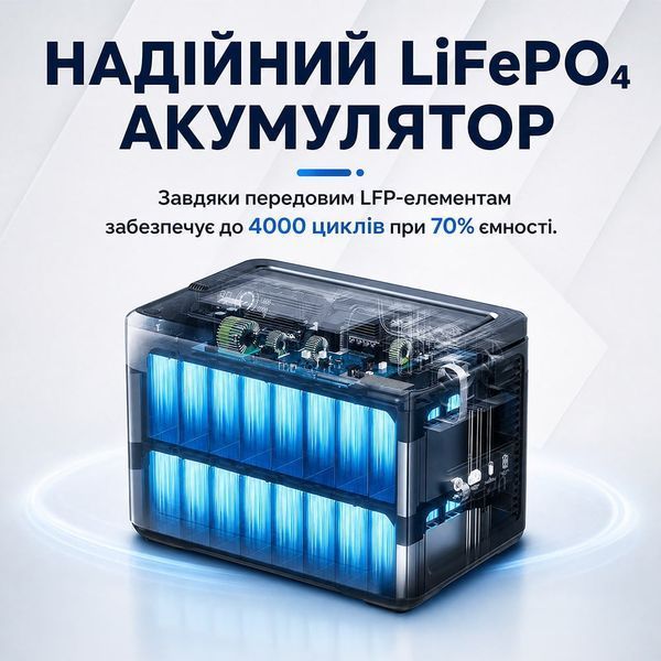 Портативна зарядна станція OUKITEL P1000E PLUS 1800W 1024Wh 42-00276 фото