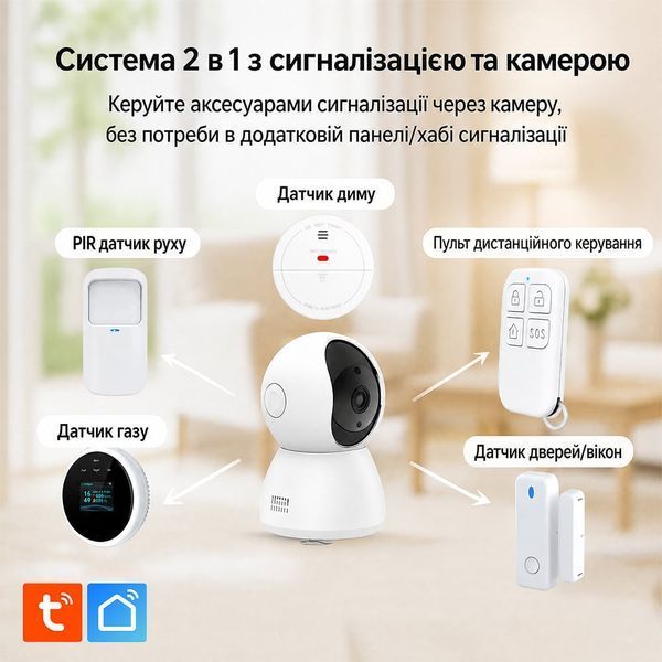 Комплект бездротової сигналізації з камерою Trinix TRX-CamKit(WiFi) з WiFi Tuya 27-00078 фото